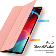 For iPad Air 11 2025 / 2024 / 2022 / 2020 10.9 DUX DUCIS Domo Series Horizontal Flip Magnetic TPU + PU Leather Case with Three-folding Holder & Pen Slot(Pink)