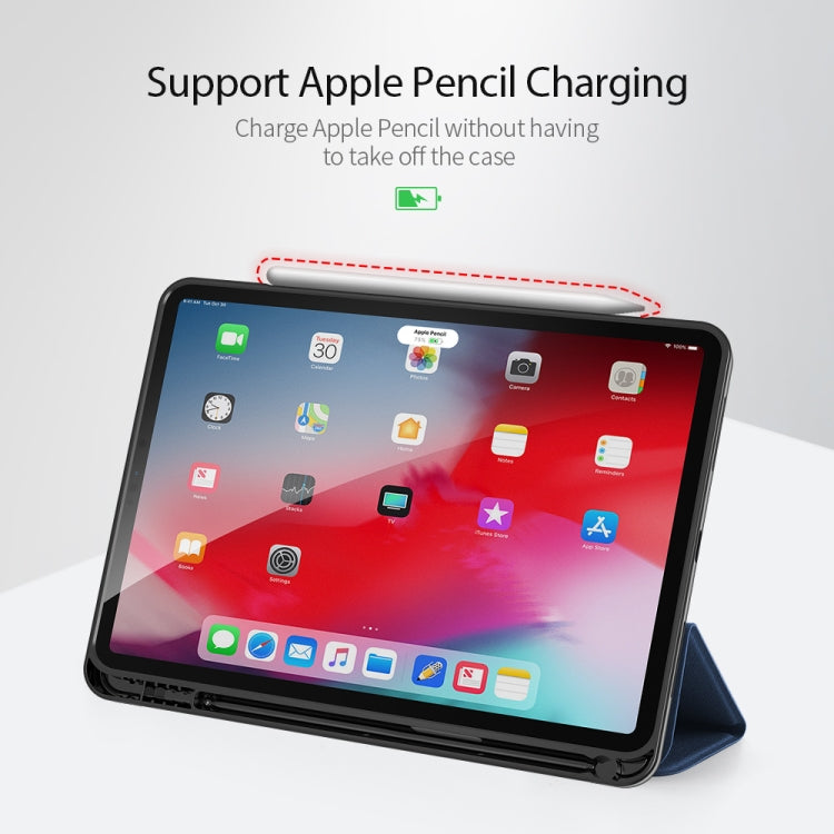 For iPad Air 11 2024 / 2022 / 2020 10.9 DUX DUCIS Domo Series Horizontal Flip Magnetic TPU + PU Leather Case with Three-folding Holder & Pen Slot(Blue)