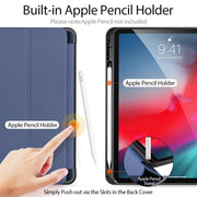 For iPad Air 11 2024 / 2022 / 2020 10.9 DUX DUCIS Domo Series Horizontal Flip Magnetic TPU + PU Leather Case with Three-folding Holder & Pen Slot(Blue)