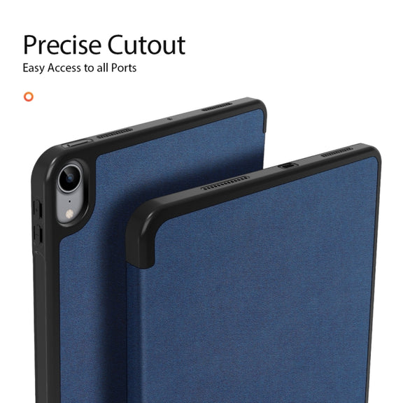 For iPad Air 11 2024 / 2022 / 2020 10.9 DUX DUCIS Domo Series Horizontal Flip Magnetic TPU + PU Leather Case with Three-folding Holder & Pen Slot(Blue)