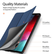 For iPad Air 11 2024 / 2022 / 2020 10.9 DUX DUCIS Domo Series Horizontal Flip Magnetic TPU + PU Leather Case with Three-folding Holder & Pen Slot(Blue)
