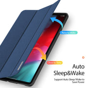 For iPad Air 11 2024 / 2022 / 2020 10.9 DUX DUCIS Domo Series Horizontal Flip Magnetic TPU + PU Leather Case with Three-folding Holder & Pen Slot(Blue)