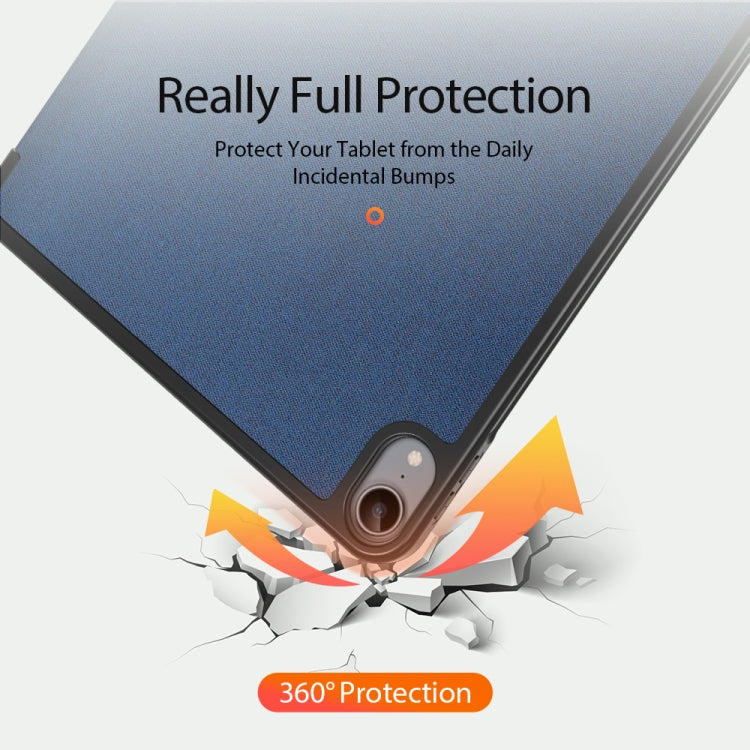 For iPad Air 11 2024 / 2022 / 2020 10.9 DUX DUCIS Domo Series Horizontal Flip Magnetic TPU + PU Leather Case with Three-folding Holder & Pen Slot(Blue)