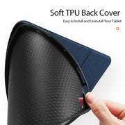 For iPad Air 11 2024 / 2022 / 2020 10.9 DUX DUCIS Domo Series Horizontal Flip Magnetic TPU + PU Leather Case with Three-folding Holder & Pen Slot(Blue)