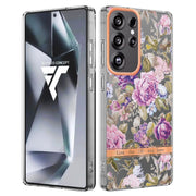 For Samsung Galaxy S25 Ultra 5G Flowers and Plants Series IMD TPU Phone Case(Purple Peony)