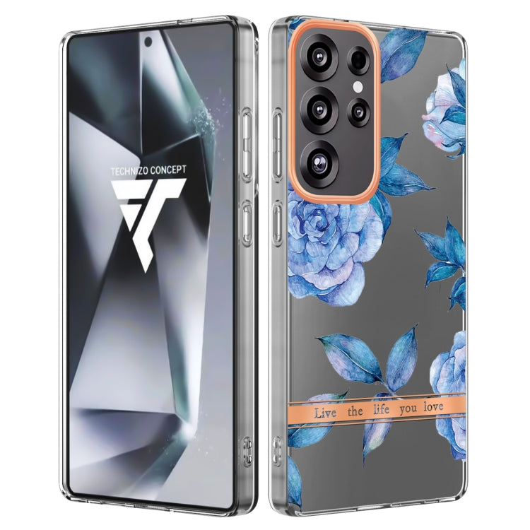 For Samsung Galaxy S25 Ultra 5G Flowers and Plants Series IMD TPU Phone Case(Orchid Peony) - Galaxy S25 Ultra 5G Cases by PMC Jewellery | Online Shopping South Africa | PMC Jewellery | Buy Now Pay Later Mobicred