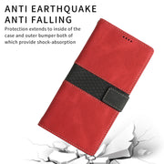 For iPhone 16e Grid Stitching Leather Phone Case with Lanyard(Red)
