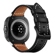 For Samsung Galaxy Watch Ultra 47mm Black Buckle Genuine Leather Watch Band(Black) - Watch Bands by PMC TechLife | Online Shopping South Africa | PMC TechLife | Buy Now Pay Later Mobicred