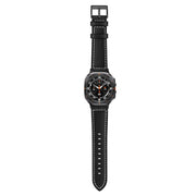 For Samsung Galaxy Watch Ultra 47mm Black Buckle Genuine Leather Watch Band(Black)