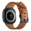 For Samsung Galaxy Watch Ultra 47mm Black Buckle Genuine Leather Watch Band(Brown) - Watch Bands by PMC TechLife | Online Shopping South Africa | PMC TechLife | Buy Now Pay Later Mobicred