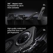 For Huawei Mate 70 Carbon Fiber MagSafe Phone Case with 360 Degree Rotating Holder(Black Silver)