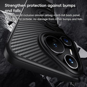 For Huawei Pura 70 Carbon Fiber MagSafe Phone Case with 360 Degree Rotating Holder(Black Grey)