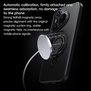 For Huawei Pura 70 Carbon Fiber MagSafe Phone Case with 360 Degree Rotating Holder(Black)