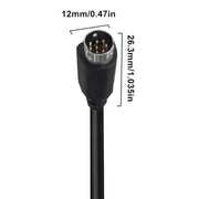 90 Degree mini DIN 8 Pin TV Audio Adapter Cable S-Video TV Box Cable, Length:3m(Black)