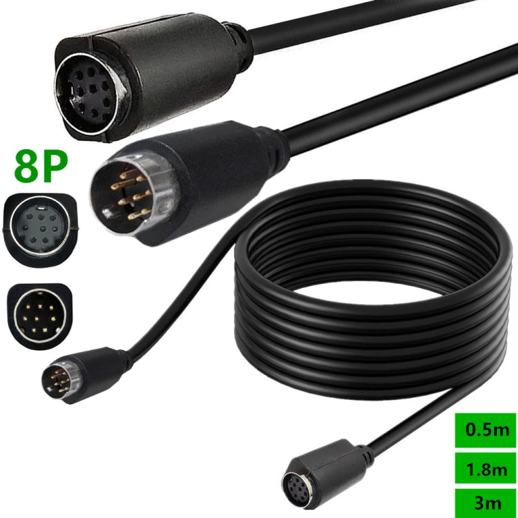 90 Degree mini DIN 8 Pin TV Audio Adapter Cable S-Video TV Box Cable, Length:3m(Black) - Cables by PMC Jewellery | Online Shopping South Africa | PMC Jewellery | Buy Now Pay Later Mobicred