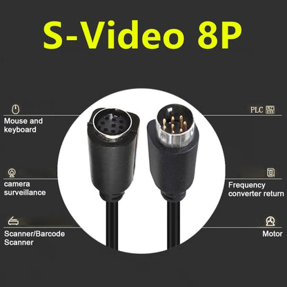 90 Degree mini DIN 8 Pin TV Audio Adapter Cable S-Video TV Box Cable, Length:3m(Black) - Cables by PMC Jewellery | Online Shopping South Africa | PMC Jewellery | Buy Now Pay Later Mobicred