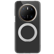 For Huawei Mate 70 Frosted 360 Degree Rotating Holder Phone Case(Transparent)