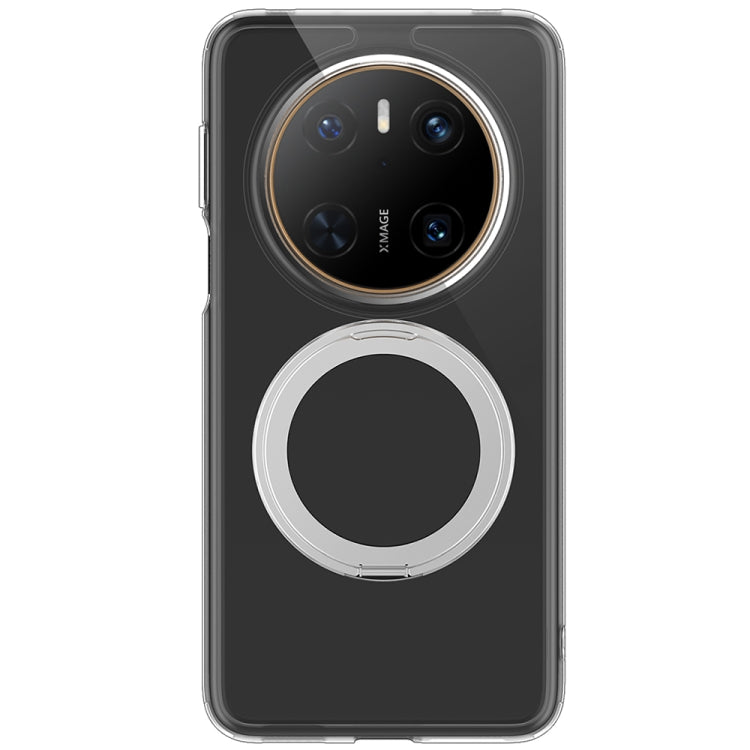 For Huawei Mate 70 Frosted 360 Degree Rotating Holder Phone Case(Transparent)