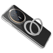 For Huawei Mate 70 Frosted 360 Degree Rotating Holder Phone Case(Transparent)