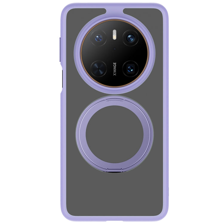 For Huawei Mate 70 Frosted 360 Degree Rotating Holder Phone Case(Purple)