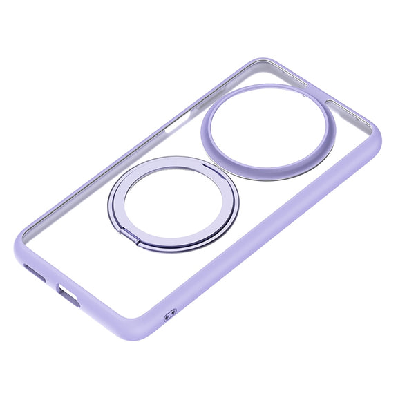 For Huawei Mate 70 Frosted 360 Degree Rotating Holder Phone Case(Purple)