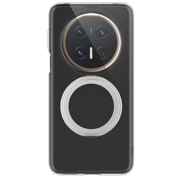 For Huawei Mate 70 Pro / 70 Pro+ Frosted 360 Degree Rotating Holder Phone Case(Transparent)