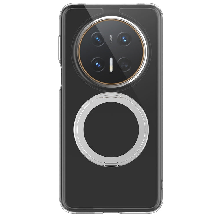 For Huawei Mate 70 Pro / 70 Pro+ Frosted 360 Degree Rotating Holder Phone Case(Transparent)