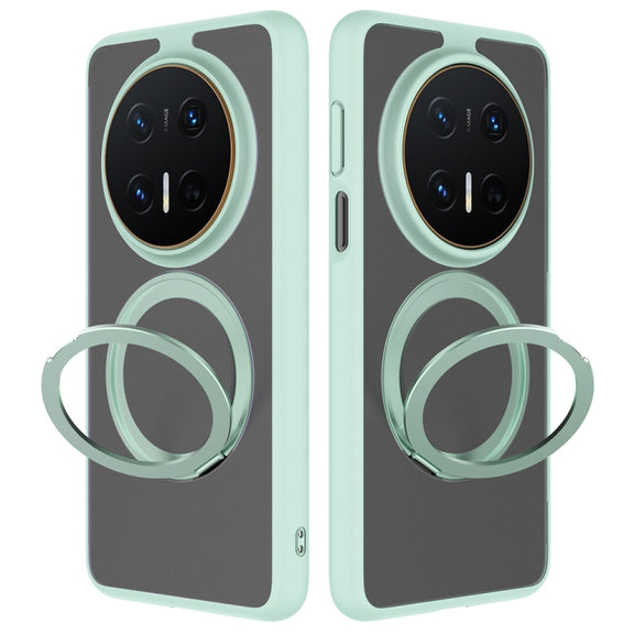 For Huawei Mate 70 Pro / 70 Pro+ Frosted 360 Degree Rotating Holder Phone Case(Green)