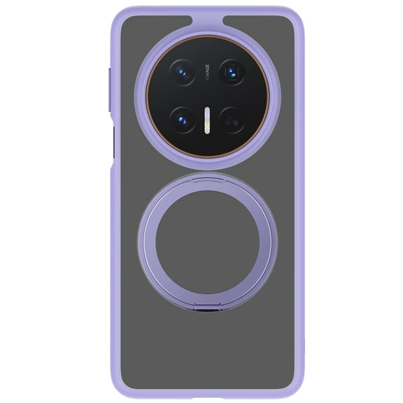 For Huawei Mate 70 Pro / 70 Pro+ Frosted 360 Degree Rotating Holder Phone Case(Purple)