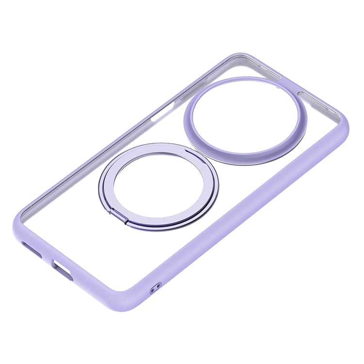 For Huawei Mate 70 Pro / 70 Pro+ Frosted 360 Degree Rotating Holder Phone Case(Purple)