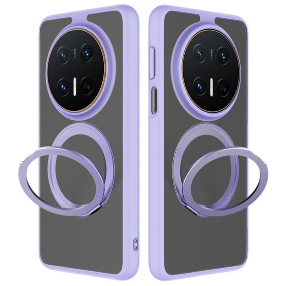 For Huawei Mate 70 Pro / 70 Pro+ Frosted 360 Degree Rotating Holder Phone Case(Purple)