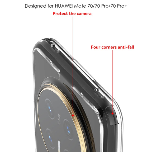 For Huawei Mate 70 Frosted 360 Degree Rotating Holder Phone Case(Transparent)