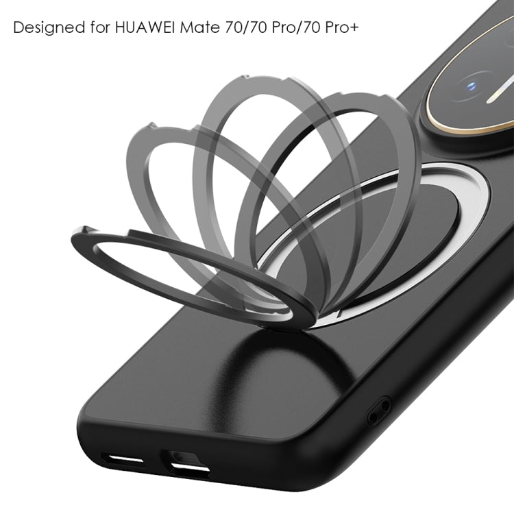 For Huawei Mate 70 Pro / 70 Pro+ Frosted 360 Degree Rotating Holder Phone Case(Green)