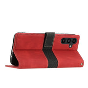 For Samsung Galaxy S25 5G Grid Stitching Leather Phone Case with Lanyard(Red)