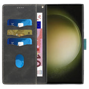 For Samsung Galaxy S25 Ultra 5G Grid Stitching Leather Phone Case with Lanyard(Black)