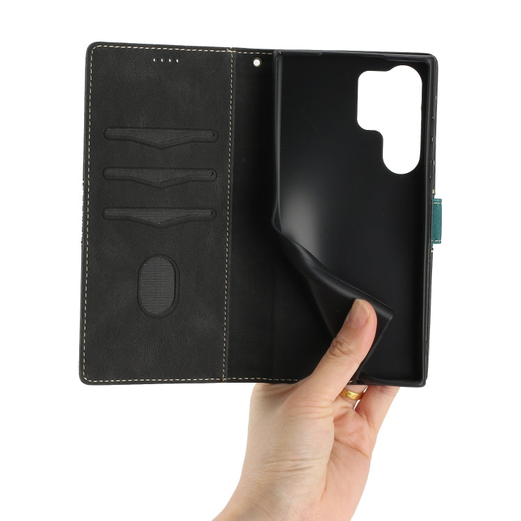 For Samsung Galaxy S25 Ultra 5G Grid Stitching Leather Phone Case with Lanyard(Black) - Galaxy S25 Ultra 5G Cases by PMC Jewellery | Online Shopping South Africa | PMC Jewellery | Buy Now Pay Later Mobicred