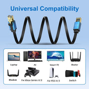 10m Cat 8 40Gbps High Speed LAN Ethernet Cable(Gold)