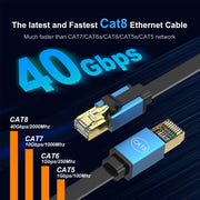 10m Cat 8 40Gbps High Speed LAN Ethernet Cable(Gold)