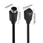Mini DIN 7 Pin Core Audio / Video Cable, Length:3m(Male to Female Straight)