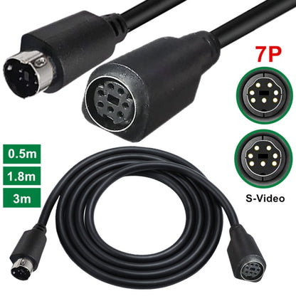 Mini DIN 7 Pin Core Audio / Video Cable, Length:3m(Male to Female Straight) - Cables by PMC Jewellery | Online Shopping South Africa | PMC Jewellery | Buy Now Pay Later Mobicred