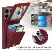 For Samsung Galaxy S25 Ultra 5G Crossbody Lanyard Zipper Wallet Leather Phone Case(Wine Red)