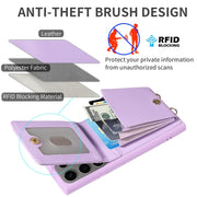 For Samsung Galaxy S25 Ultra 5G Crossbody Lanyard Zipper Wallet Leather Phone Case(Purple)