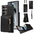 For Samsung Galaxy S25 Ultra 5G Crossbody Lanyard Zipper Wallet Leather Phone Case(Black) - free shipping - PMC Jewellery - Order now!