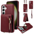 For Samsung Galaxy S25+ 5G Crossbody Lanyard Zipper Wallet Leather Phone Case(Wine Red) - Galaxy S25+ 5G Cases by PMC TechLife | Online Shopping South Africa | PMC TechLife | Buy Now Pay Later Mobicred