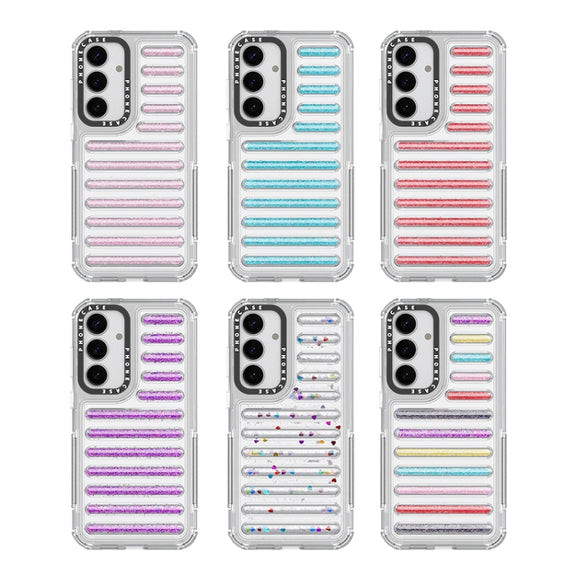 For Samsung Galaxy S25+ 5G Capsule Glitter TPU Hybrid PC Airbag Phone Case(Blue)