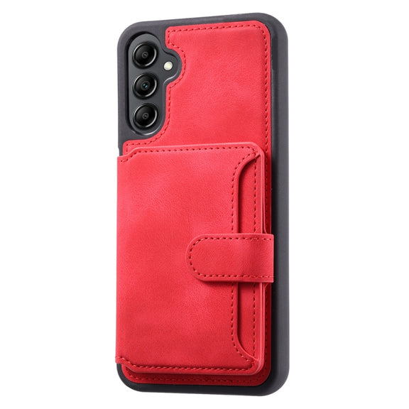 For Samsung Galaxy S25 5G Skin Feel Dream RFID Anti-theft PU Card Bag Phone Case(Red)