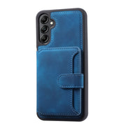 For Samsung Galaxy S25 5G Skin Feel Dream RFID Anti-theft PU Card Bag Phone Case(Peacock Blue)