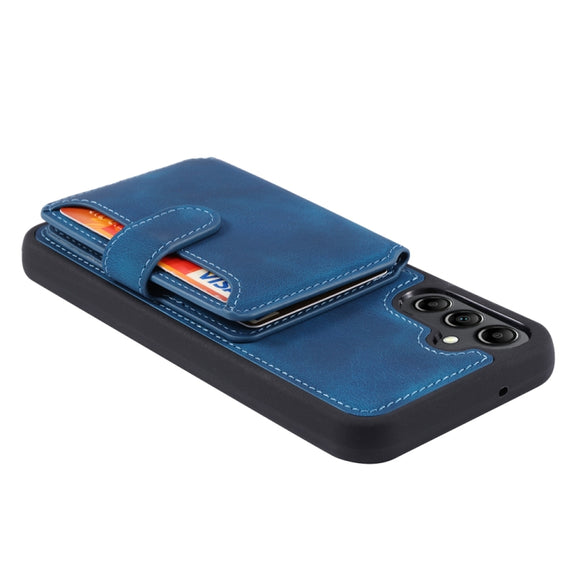 For Samsung Galaxy S25+ 5G Skin Feel Dream RFID Anti-theft PU Card Bag Phone Case(Peacock Blue)
