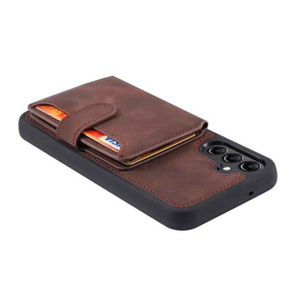 For Samsung Galaxy S25+ 5G Skin Feel Dream RFID Anti-theft PU Card Bag Phone Case(Coffee)