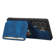 For Samsung Galaxy S25 Ultra 5G Skin Feel Dream RFID Anti-theft PU Card Bag Phone Case(Peacock Blue)